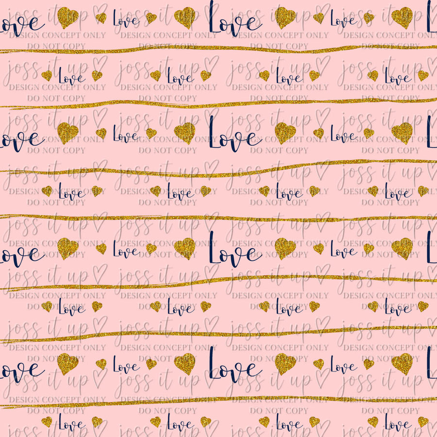 Pink Gold Love Stripes