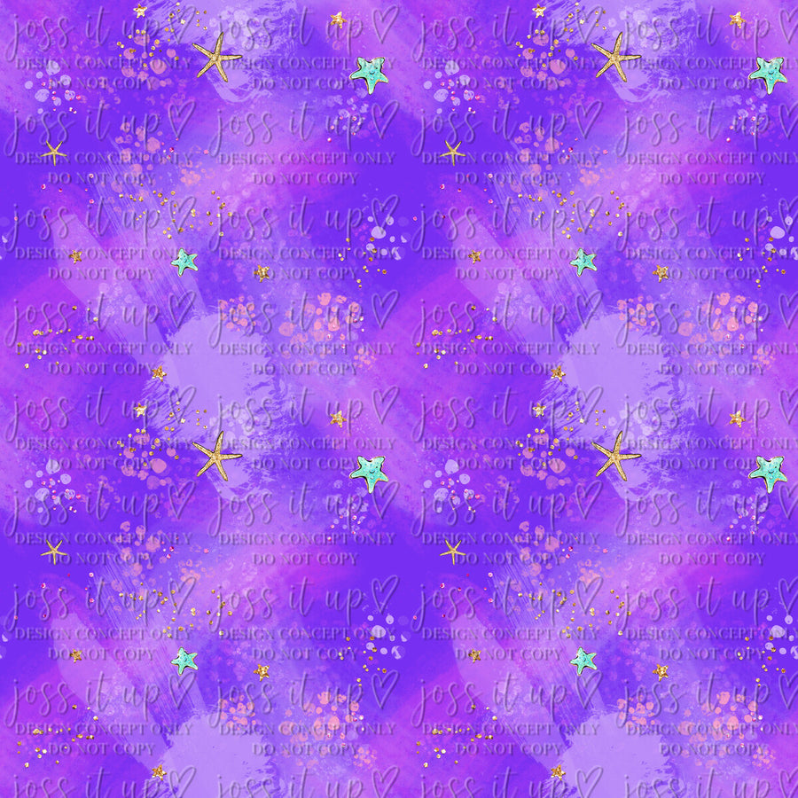 Purple Watercolor Starfish