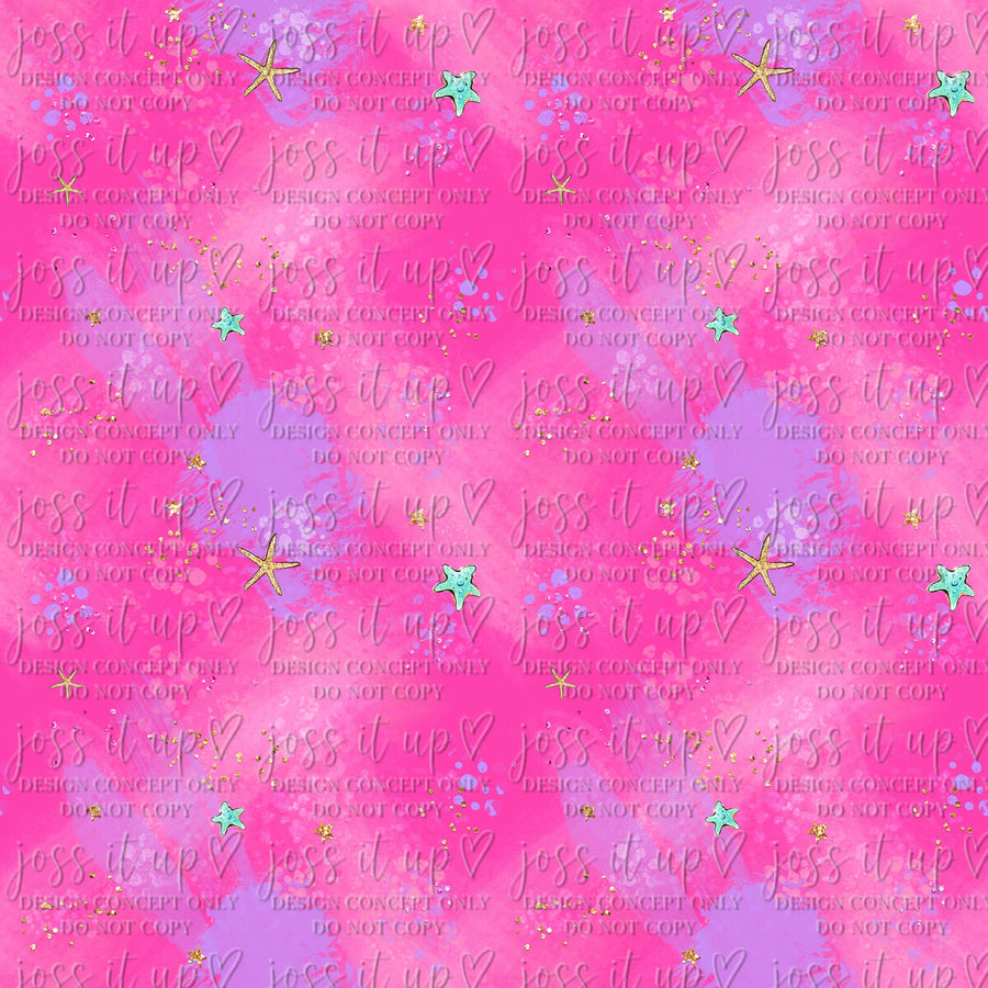 Pink Watercolor Starfish