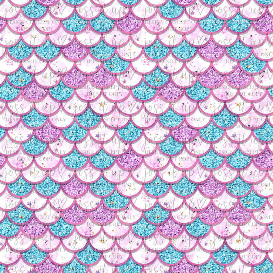 Aqua Pink Mermaid Scales