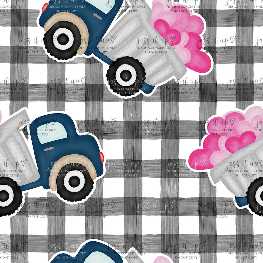 Valentine Dump Truck Hearts