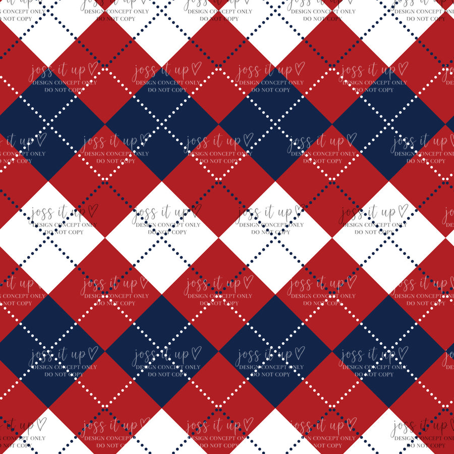 Red Navy Argyle