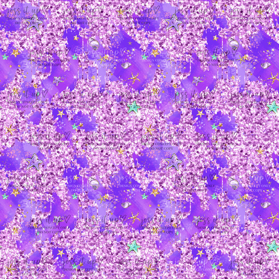 Purple Glitter Sea Life