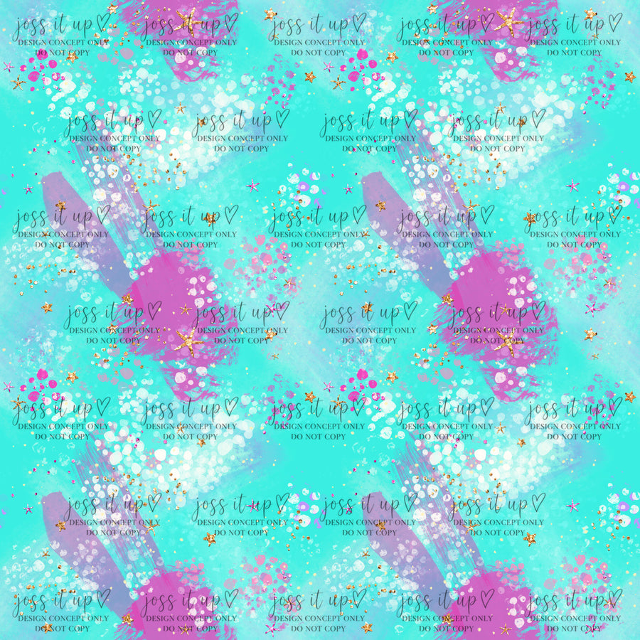 Aqua Watercolor Mermaid Tails