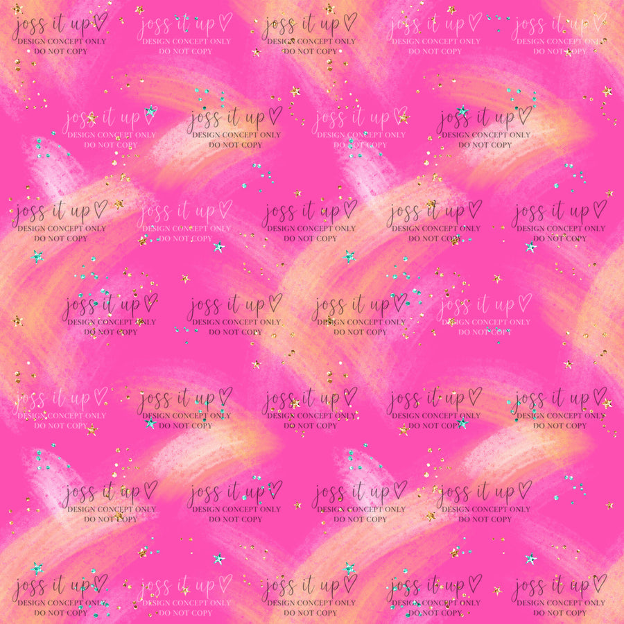 Hot Pink Watercolor Stars
