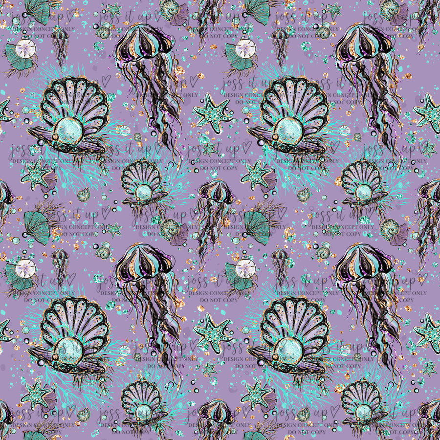 Purple Jellyfish Pearl Sea Life