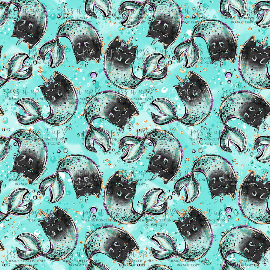 Black Cat Mermaid Pattern