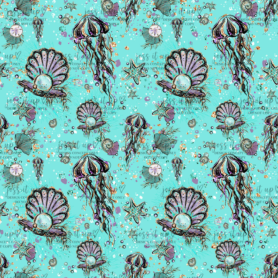 Aqua Jellyfish Pearl Sea Life
