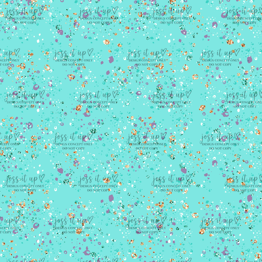 Aqua Gold Glitter Speckles