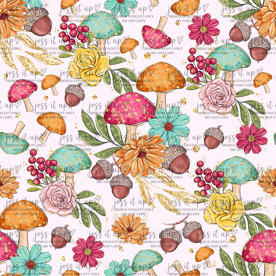 Woodland Mushrooms Florals