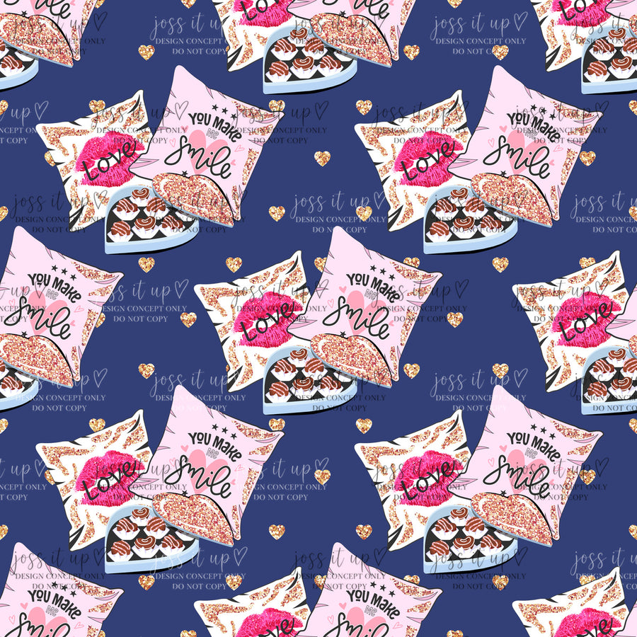 Navy Valentine Pillows Chocolates