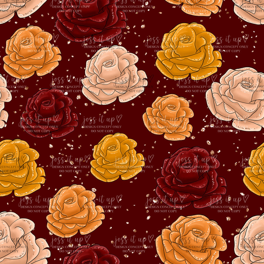 Burgundy Autumn Rose Scatter