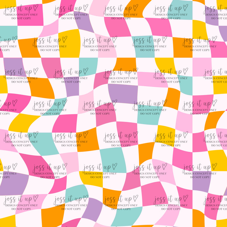 Pastel Wavy Checkerboard