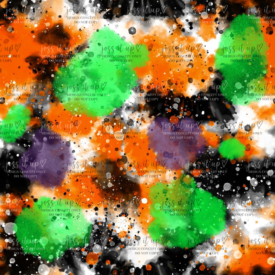 Halloween Green Purple Splatter
