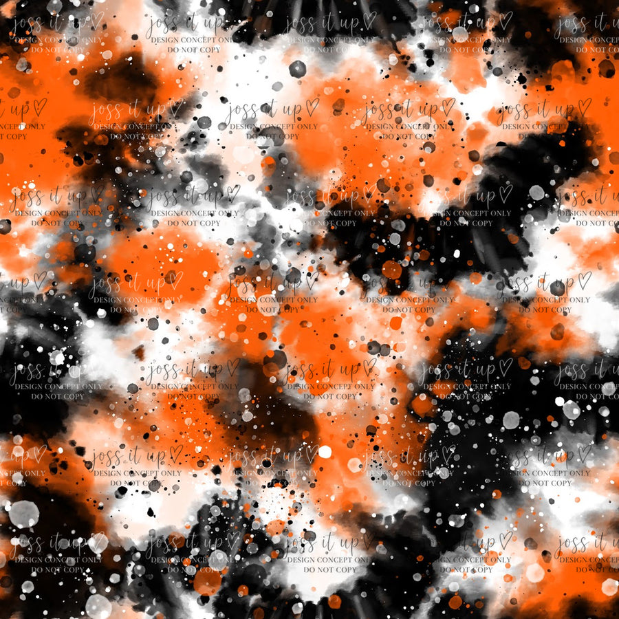 Halloween Orange Black Splatter