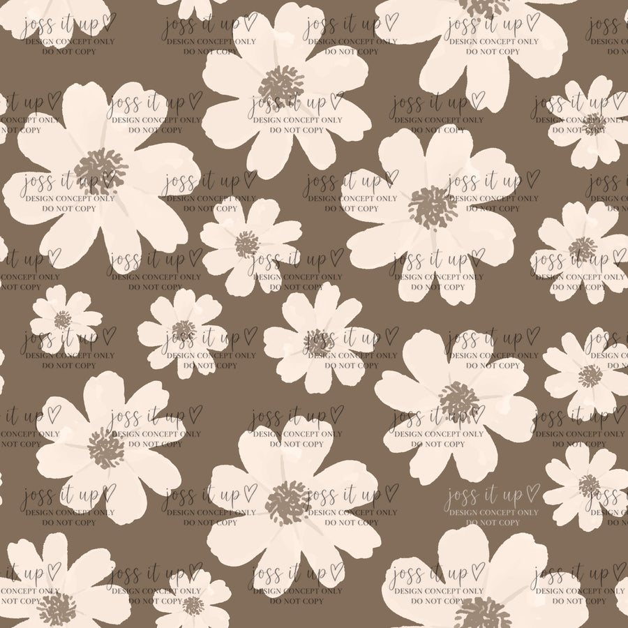 Daisies on Dark Brown