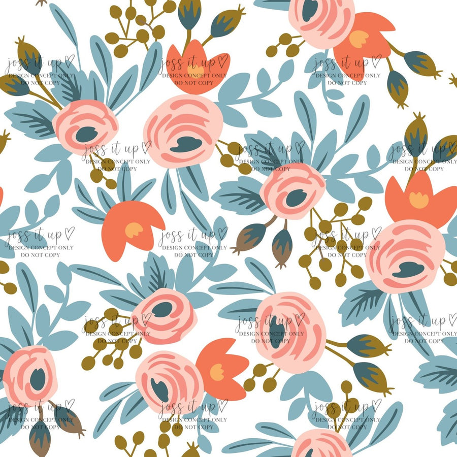 Pink Roses On White