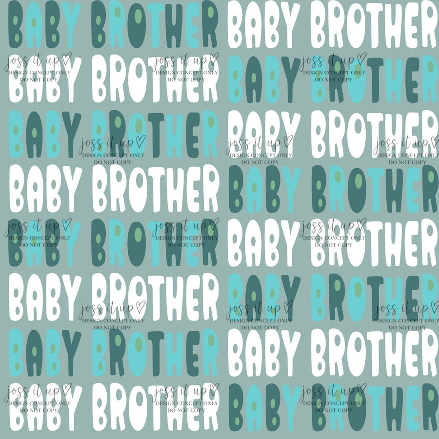 Baby Brother Teal Lettering