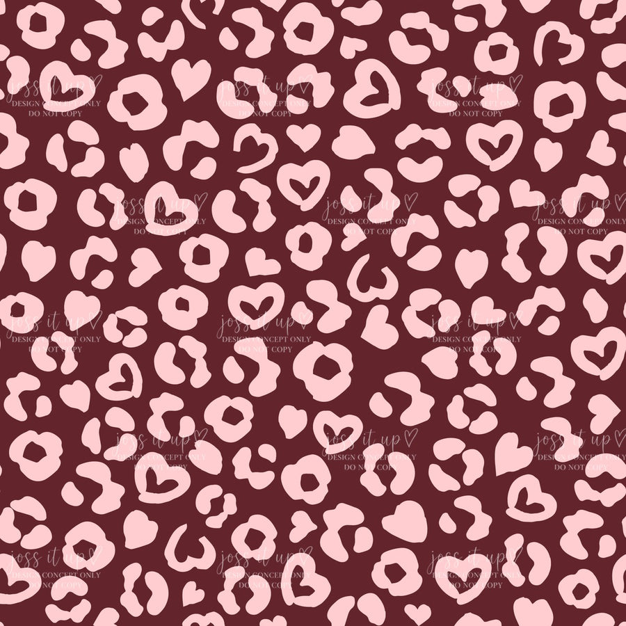Maroon Light Pink Cheetah