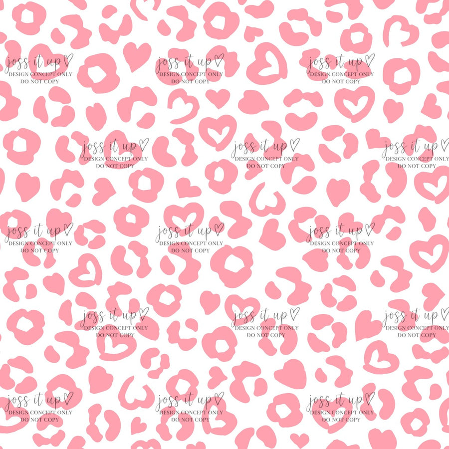 Light Pink White Heart Cheetah