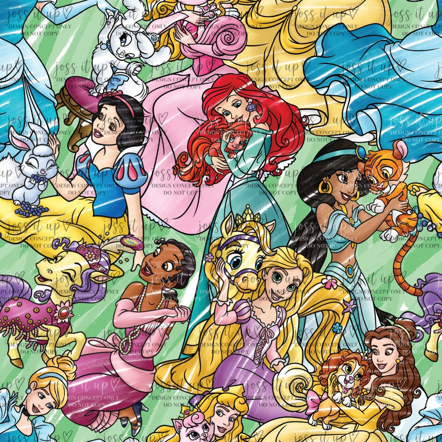 Fairytale Princesses and Pets - Bold Motifs