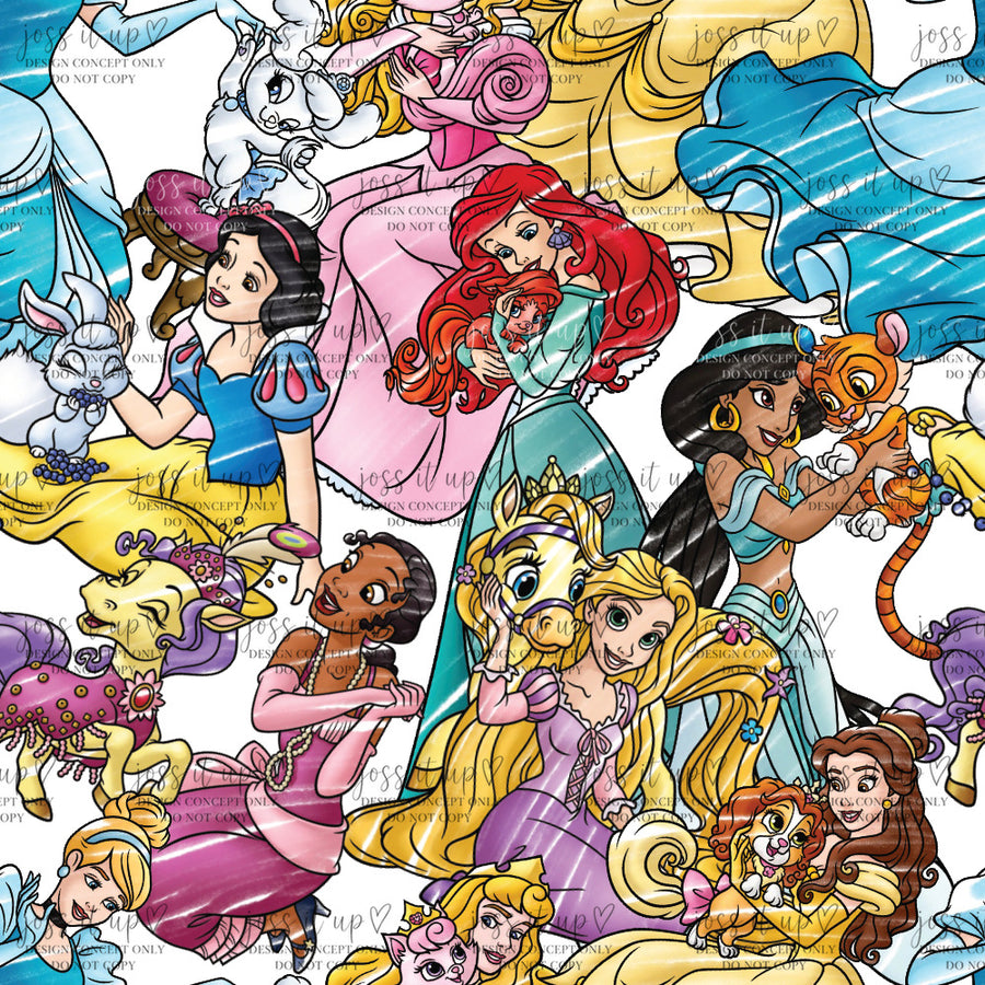 Pastel Fairytale Princess Collage
