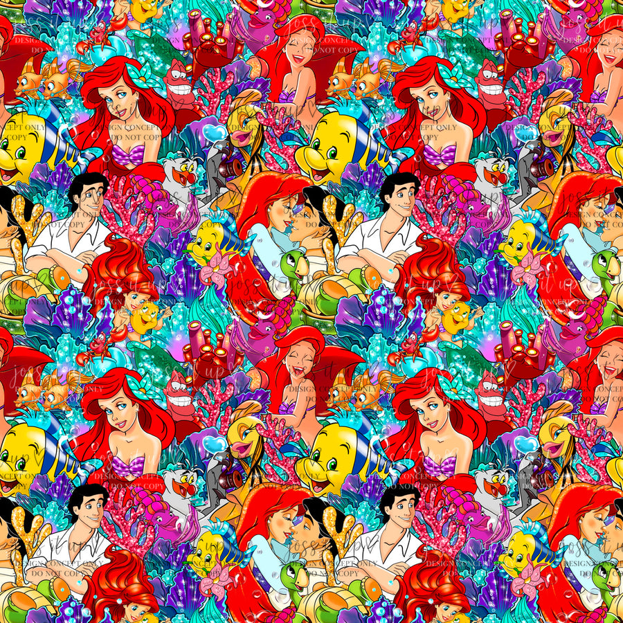 Red-Haired Mermaid Reef Friends - Mini Motifs