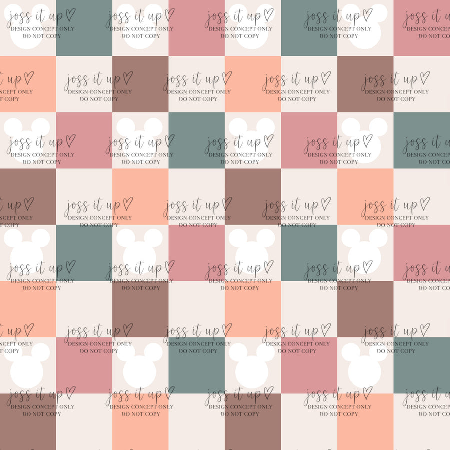 Muted Checker Mouse Silhouettes