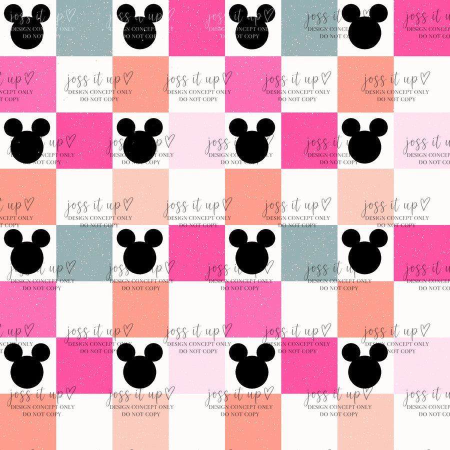Bright Checker Mouse Silhouettes