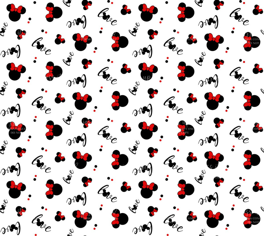 Seamless Pattern Mouse Love 1