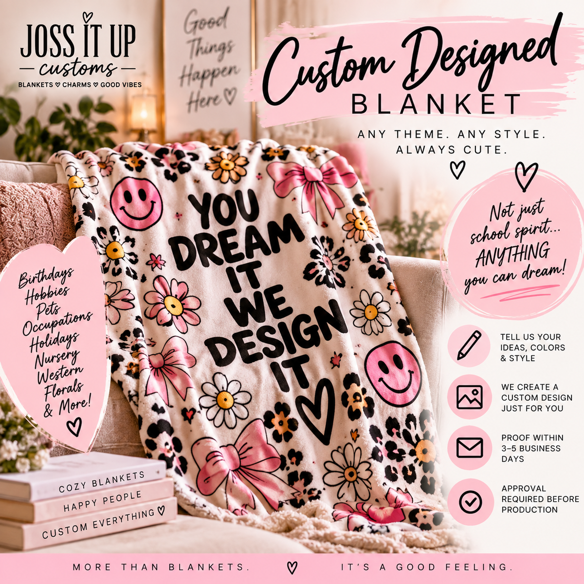 Joss It Up Custom Designed Blanket - you dream it, we design it