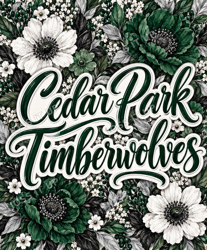 Cedar Park Timberwolves Floral Home Team Blanket design
