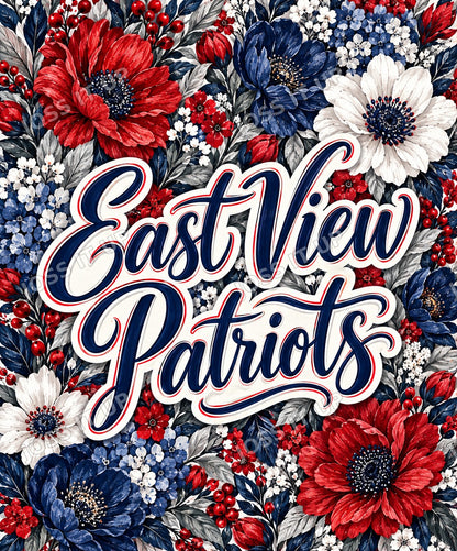 East View Patriots Floral Home Team Blanket design