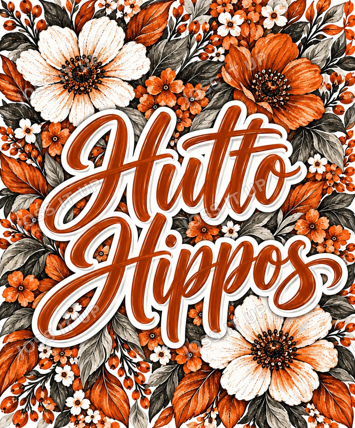 Hutto Hippos Floral Home Team Blanket design