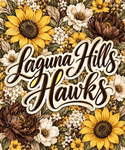 Laguna Hills Hawks Floral Home Team Blanket design