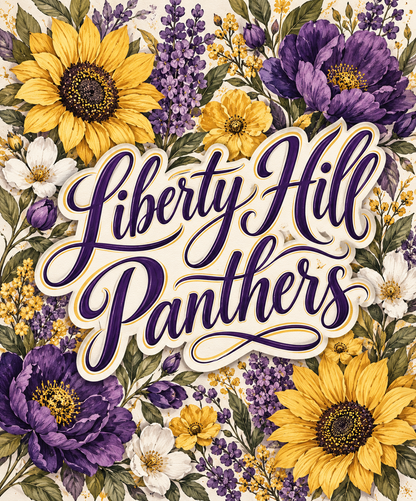 Liberty Hill Panthers Floral Home Team Blanket artwork