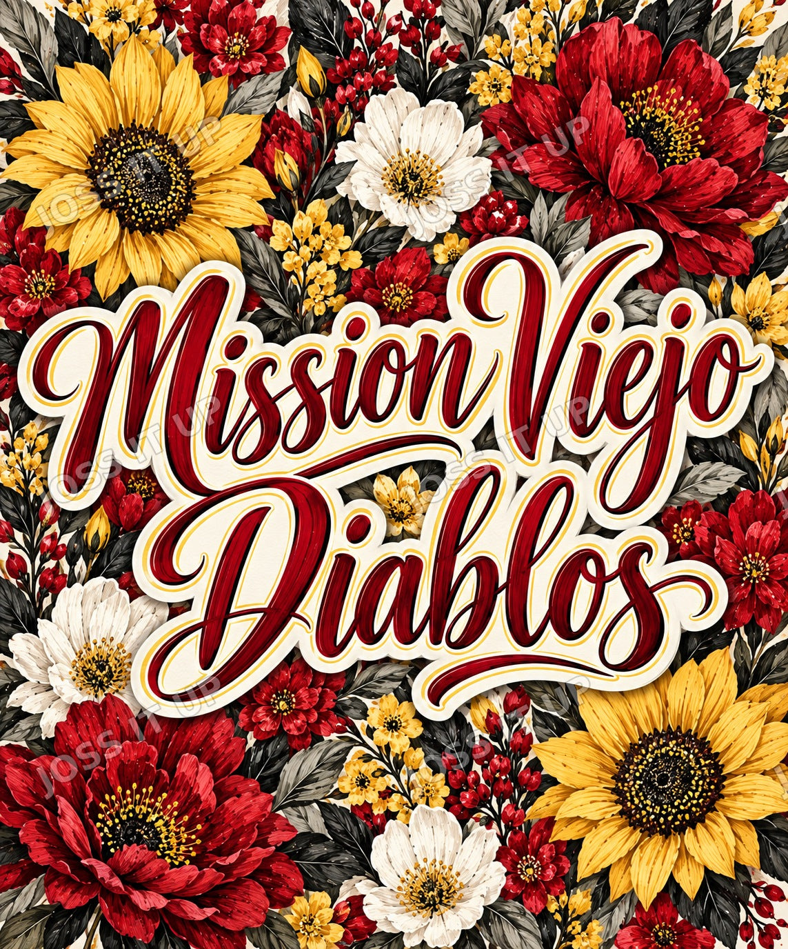 Mission Viejo Diablos Floral Home Team Blanket design
