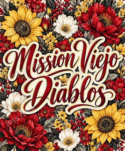 Mission Viejo Diablos Floral Home Team Blanket design