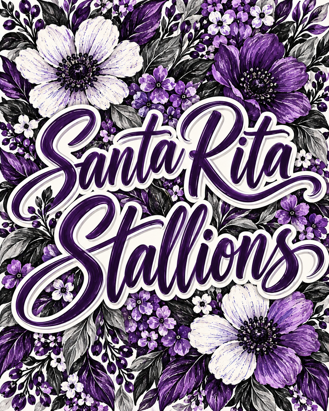Santa Rita Stallions Floral Home Team Blanket artwork