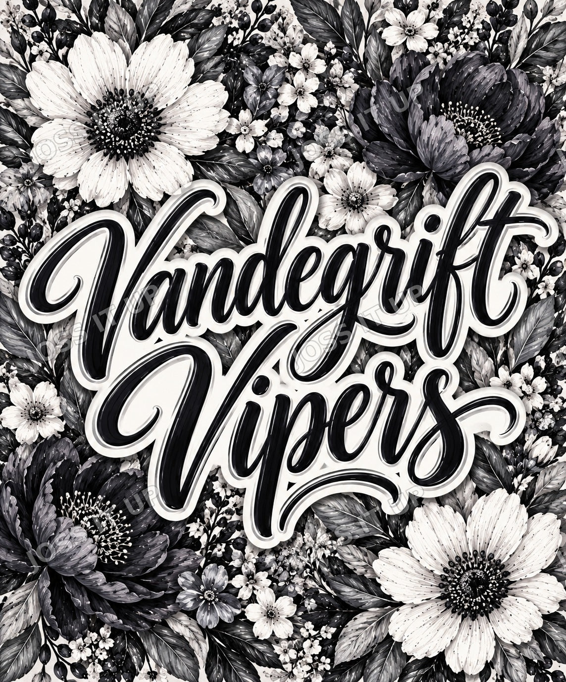 Vandegrift Vipers Floral Home Team Blanket design