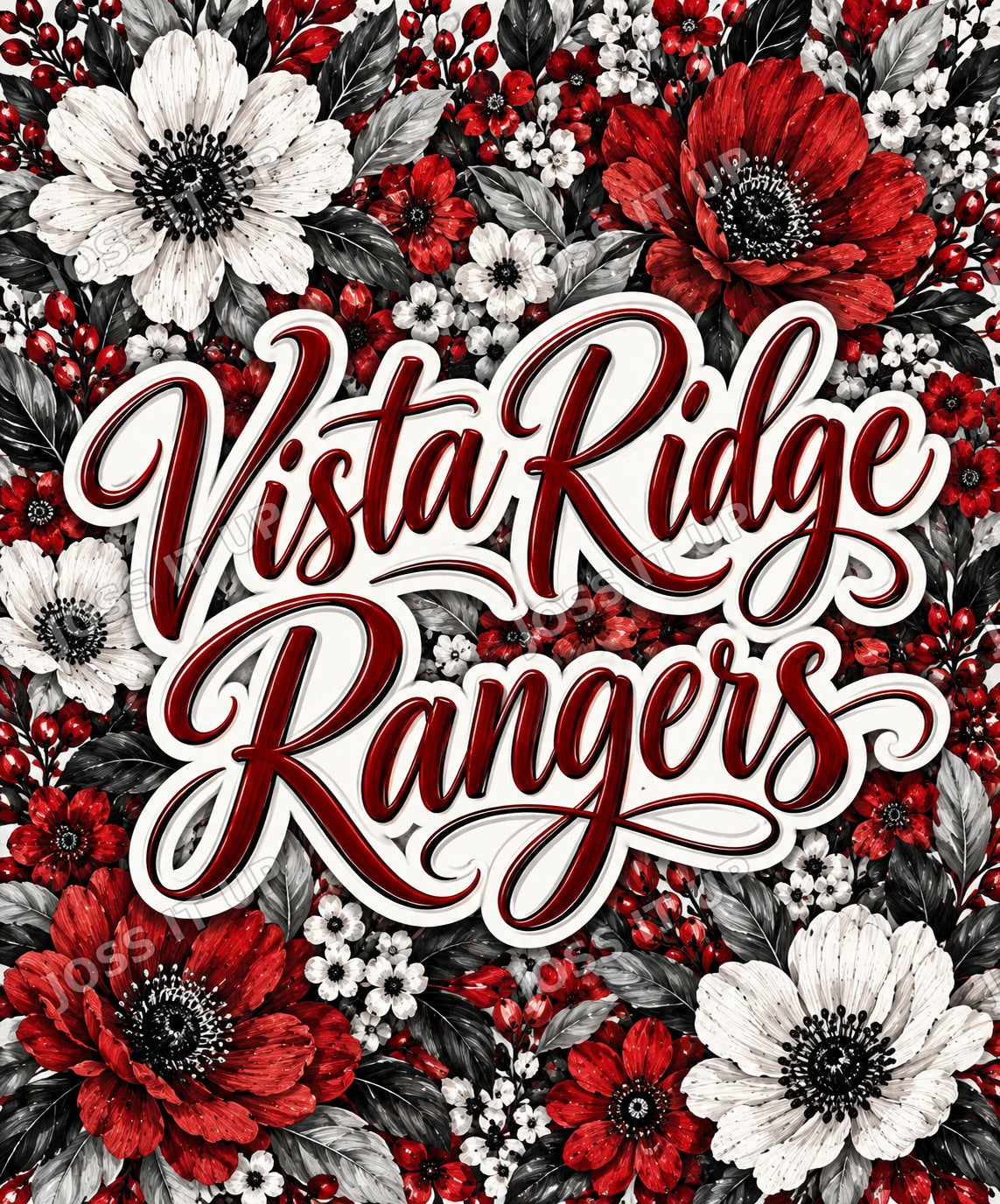 Vista Ridge Rangers Floral Home Team Blanket design