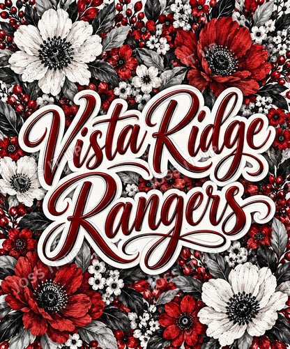 Vista Ridge Rangers Floral Home Team Blanket design