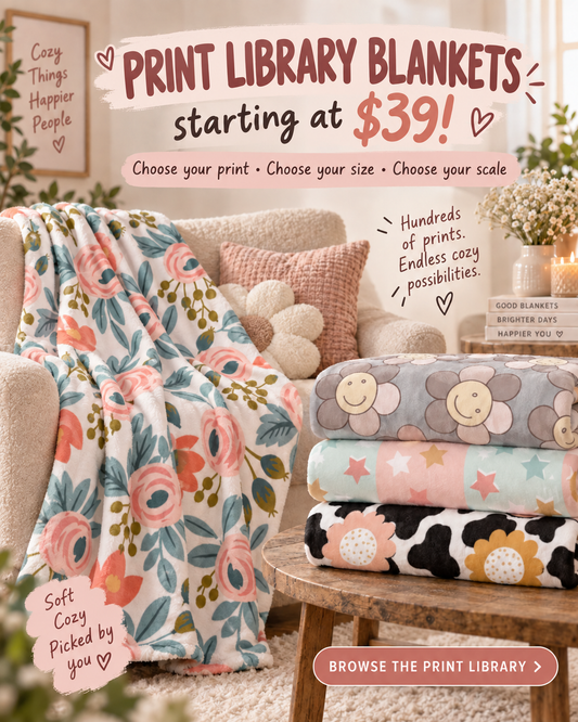 Joss It Up Print Library Blankets starting at $39