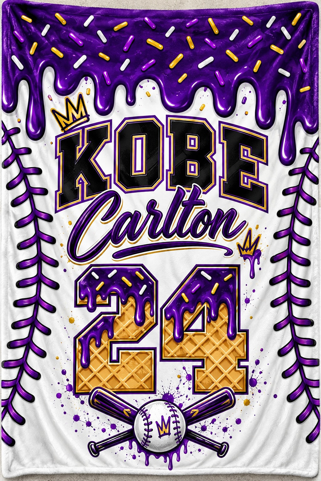 Mambas Personalized Drip Baseball fundraiser blanket